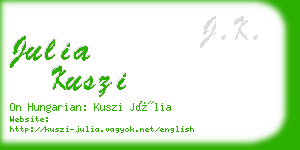 julia kuszi business card